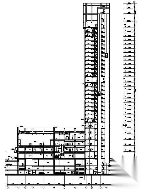 [深圳]某三十九层商业楼建筑施工图（商业、酒店、办公）cad施工图下载【ID:160721164】