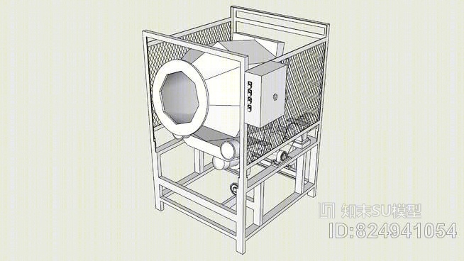 八角皮带桶式抛光机SU模型下载【ID:824941054】