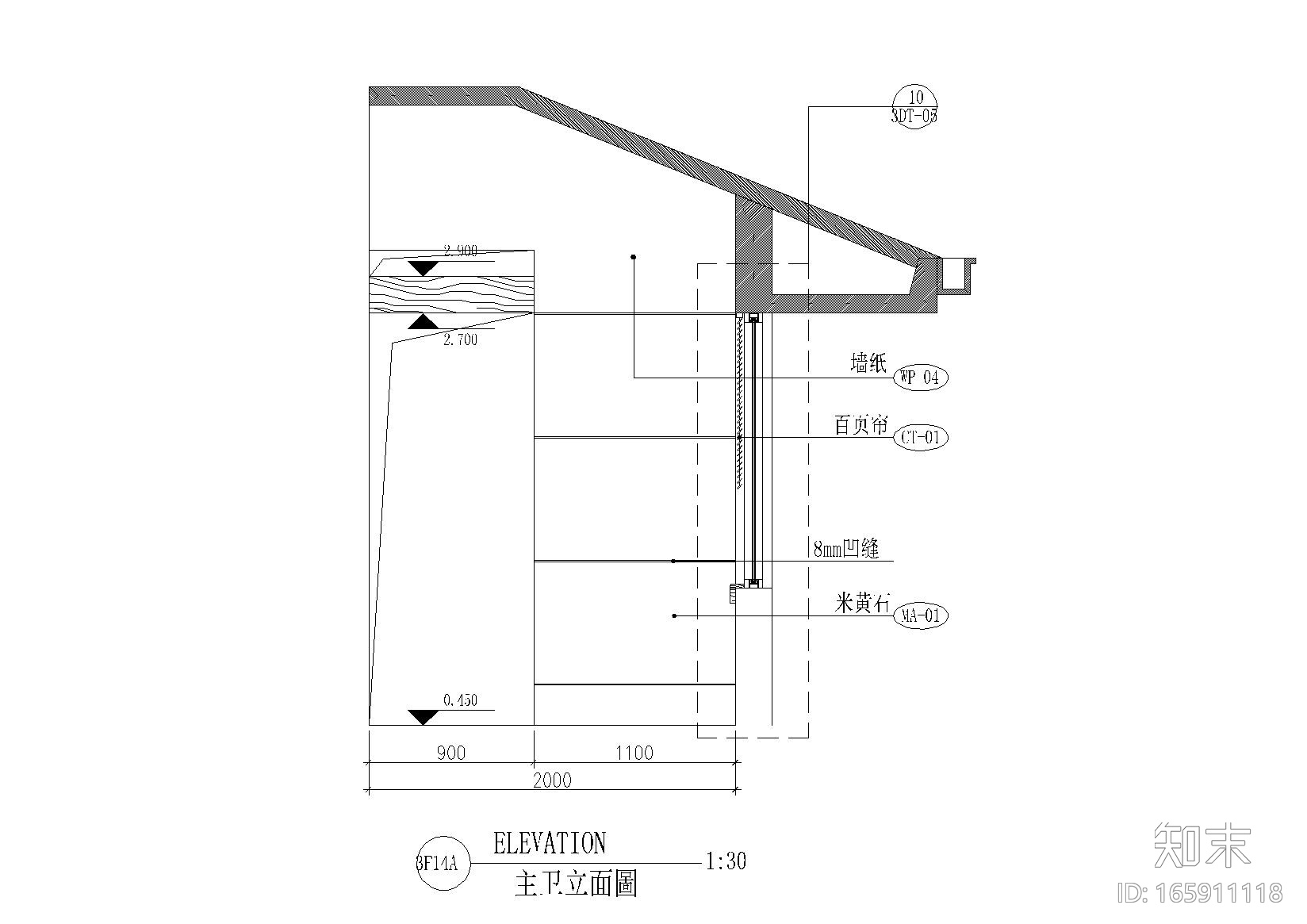 主卧卫生间立面详图施工图下载【ID:165911118】