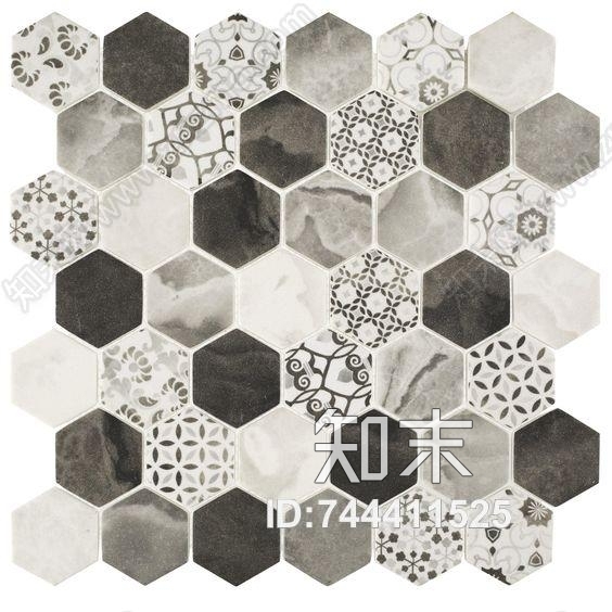 六边型地面瓷砖拼接贴图下载【ID:744411525】
