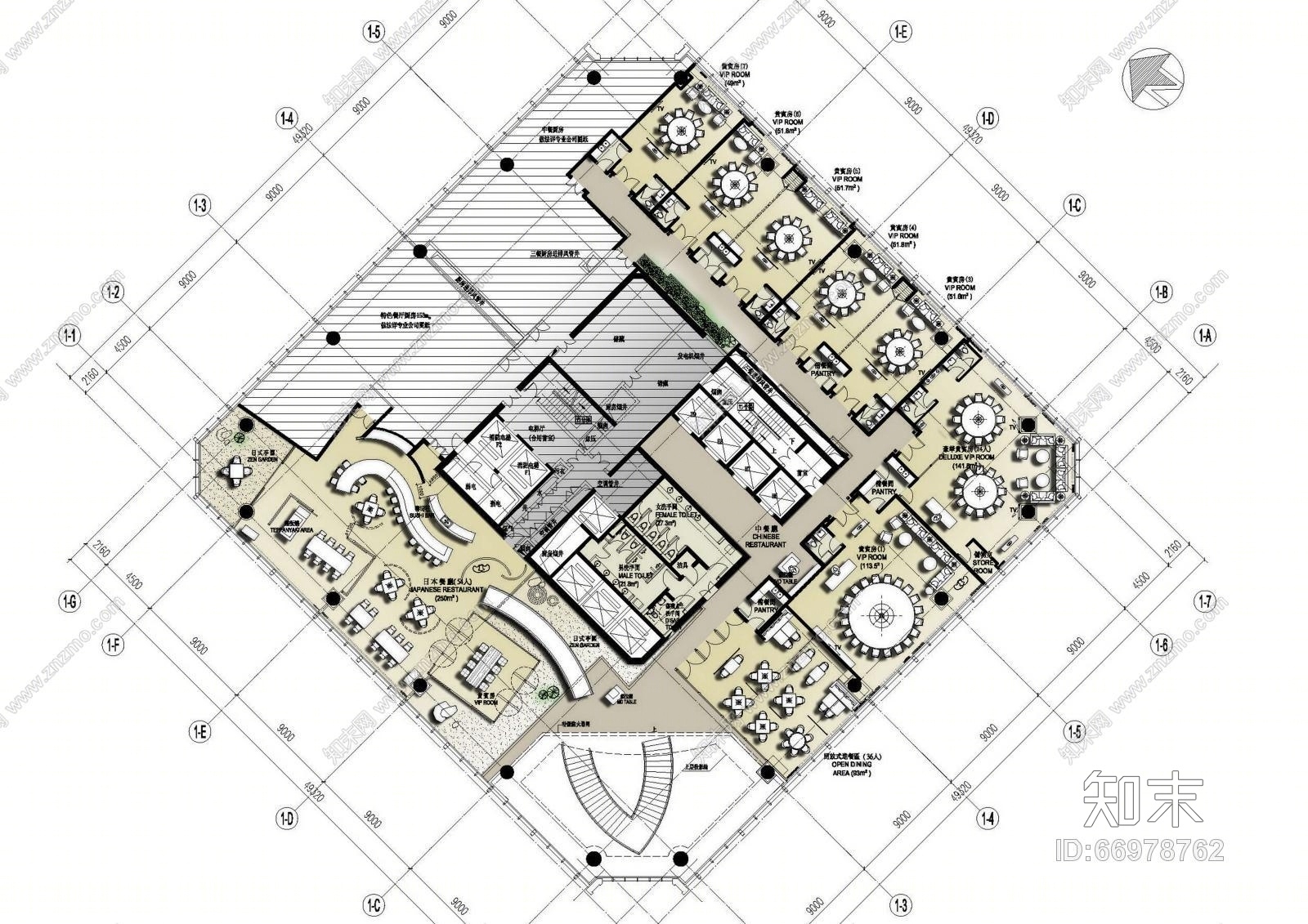 郑中-CCD富力萬麗酒店公共区域施工图效果图(CAD施工图纸)cad施工图下载【ID:66978762】