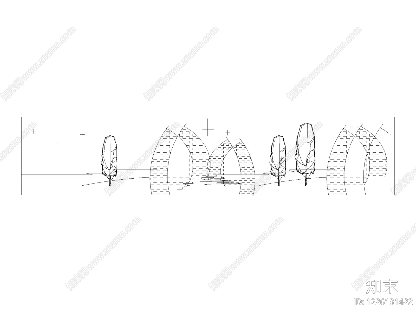 现代乔木种植CAD图纸