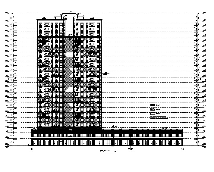 [合肥]高层框架结构住宅及商业建筑施工图（含多栋及水...cad施工图下载【ID:149562191】