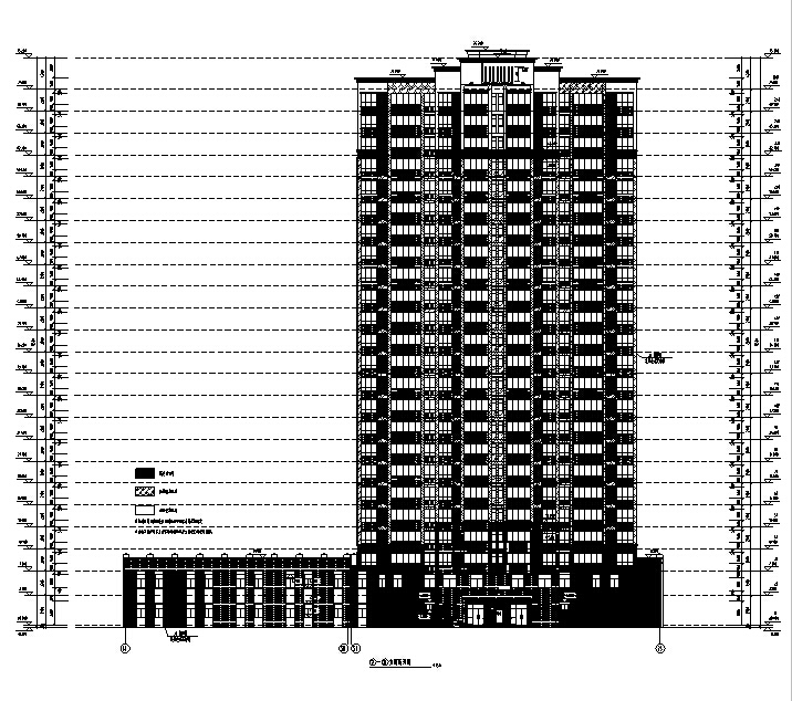 [合肥]高层框架结构住宅及商业建筑施工图（含多栋及水...cad施工图下载【ID:149562191】