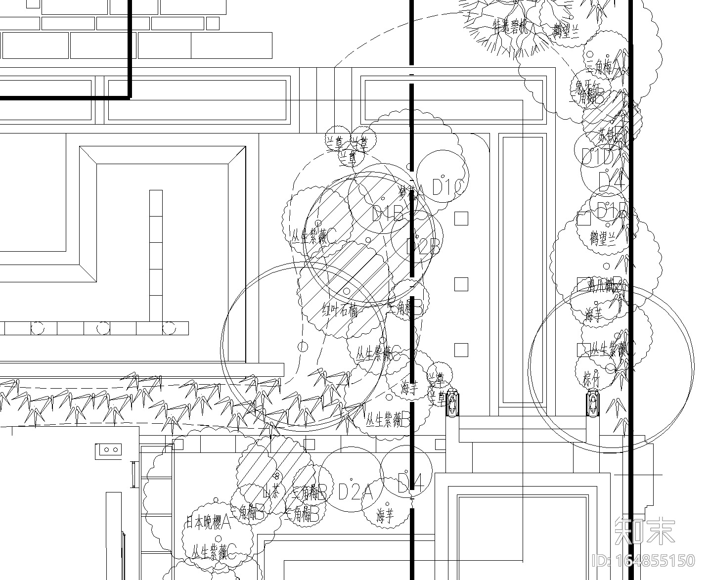 [四川]新中式新亚洲雍锦王府植物CAD施工图施工图下载【ID:164855150】