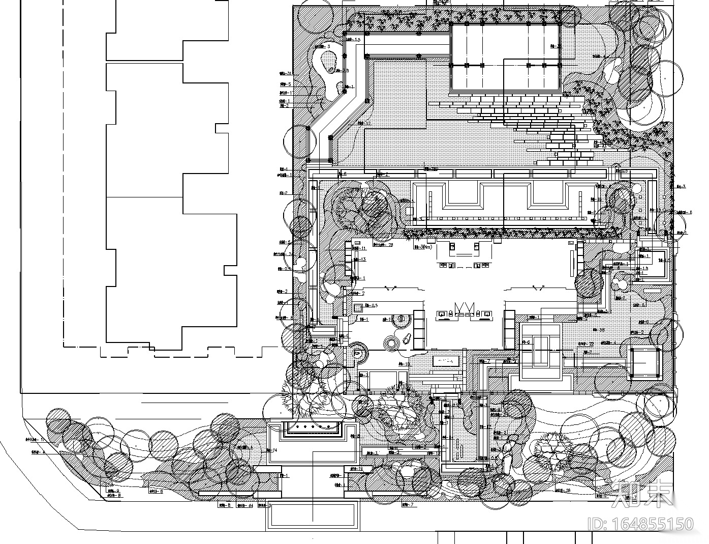 [四川]新中式新亚洲雍锦王府植物CAD施工图施工图下载【ID:164855150】