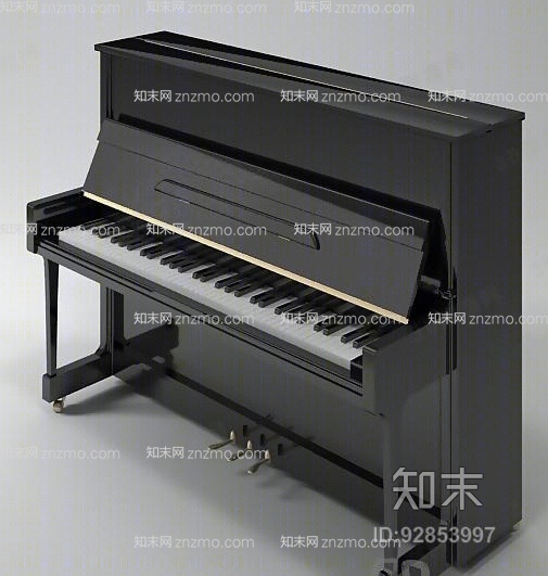 黑色木艺钢琴3D模型下载【ID:92853997】