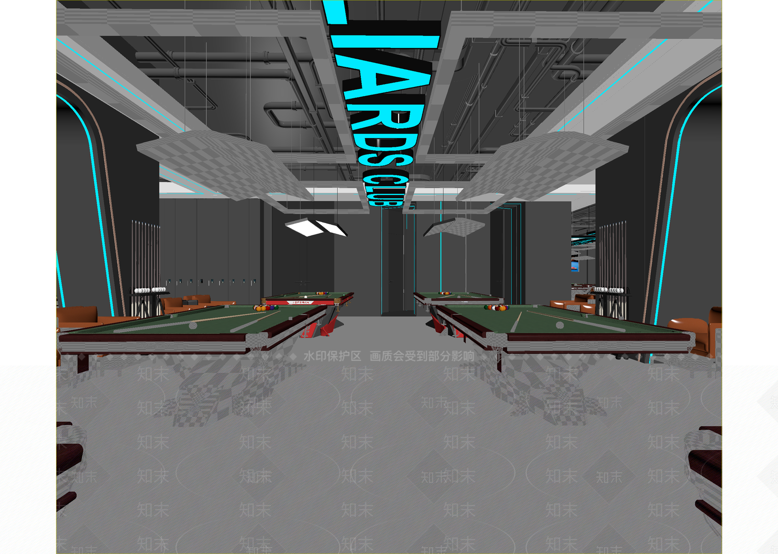 现代台球室3D模型下载【ID:1214671706】