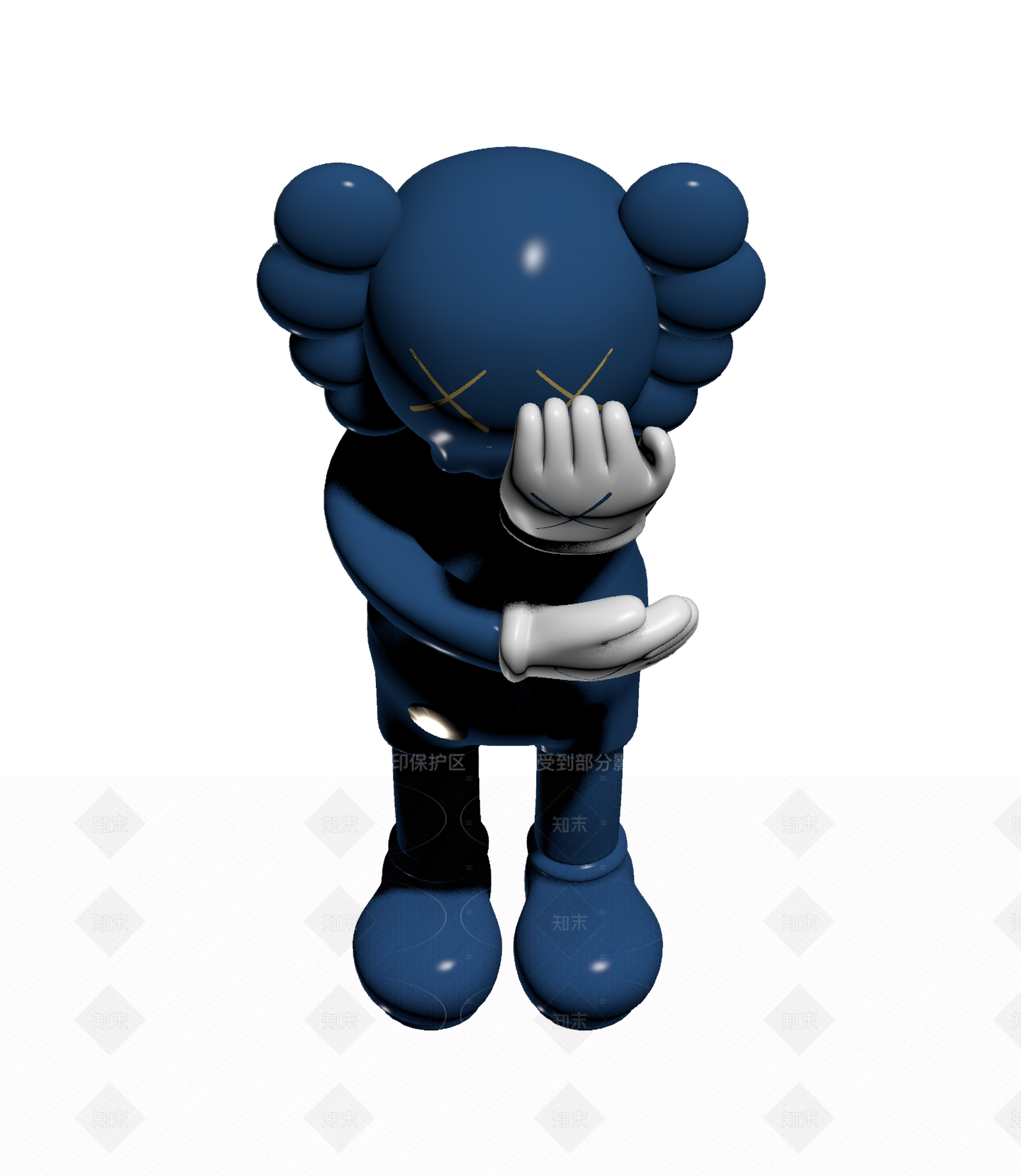 蓝色卡通人物雕塑3D模型下载【ID:1205546687】