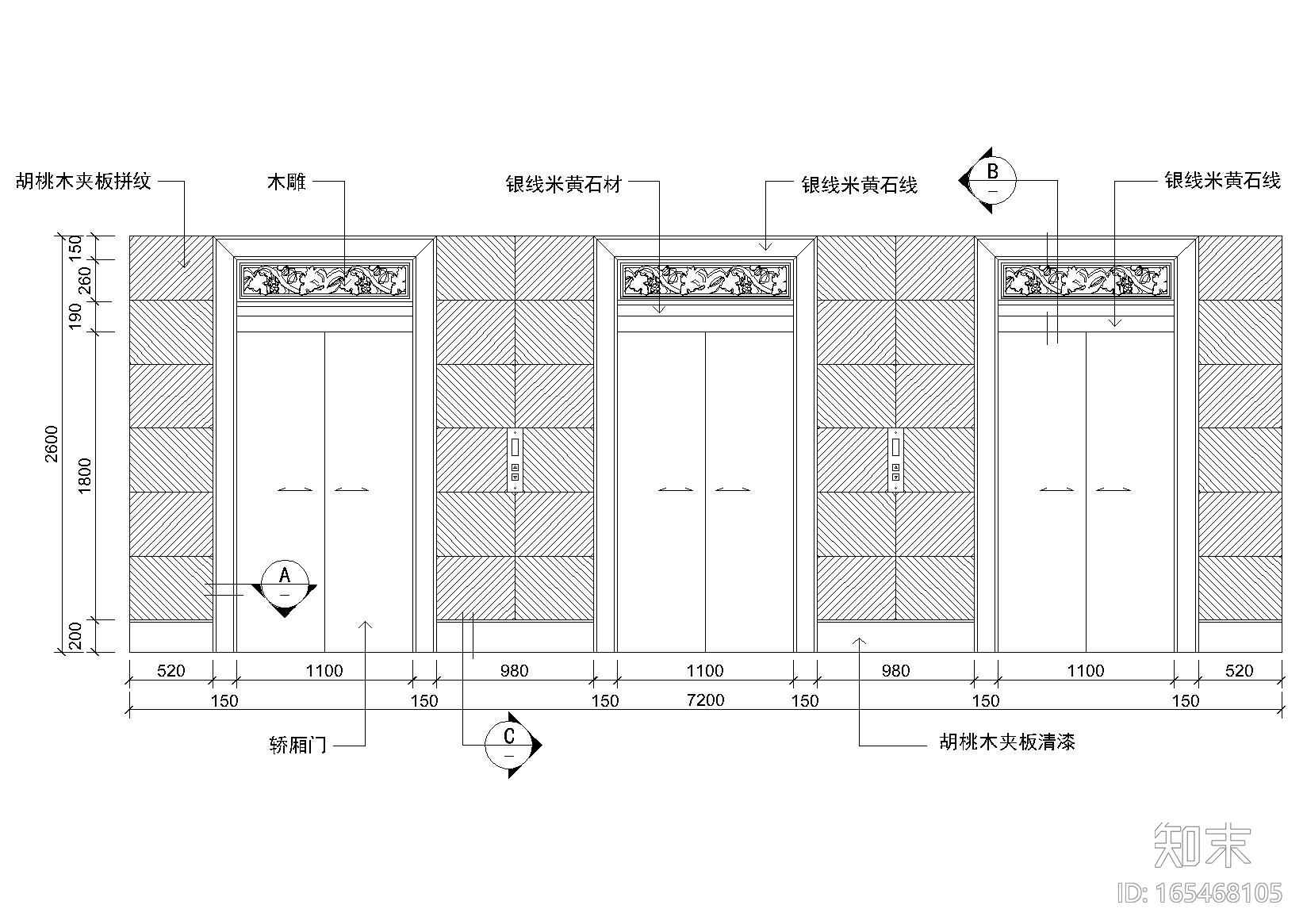 室内14套电梯间节点大样剖面详图cad施工图下载【ID:165468105】