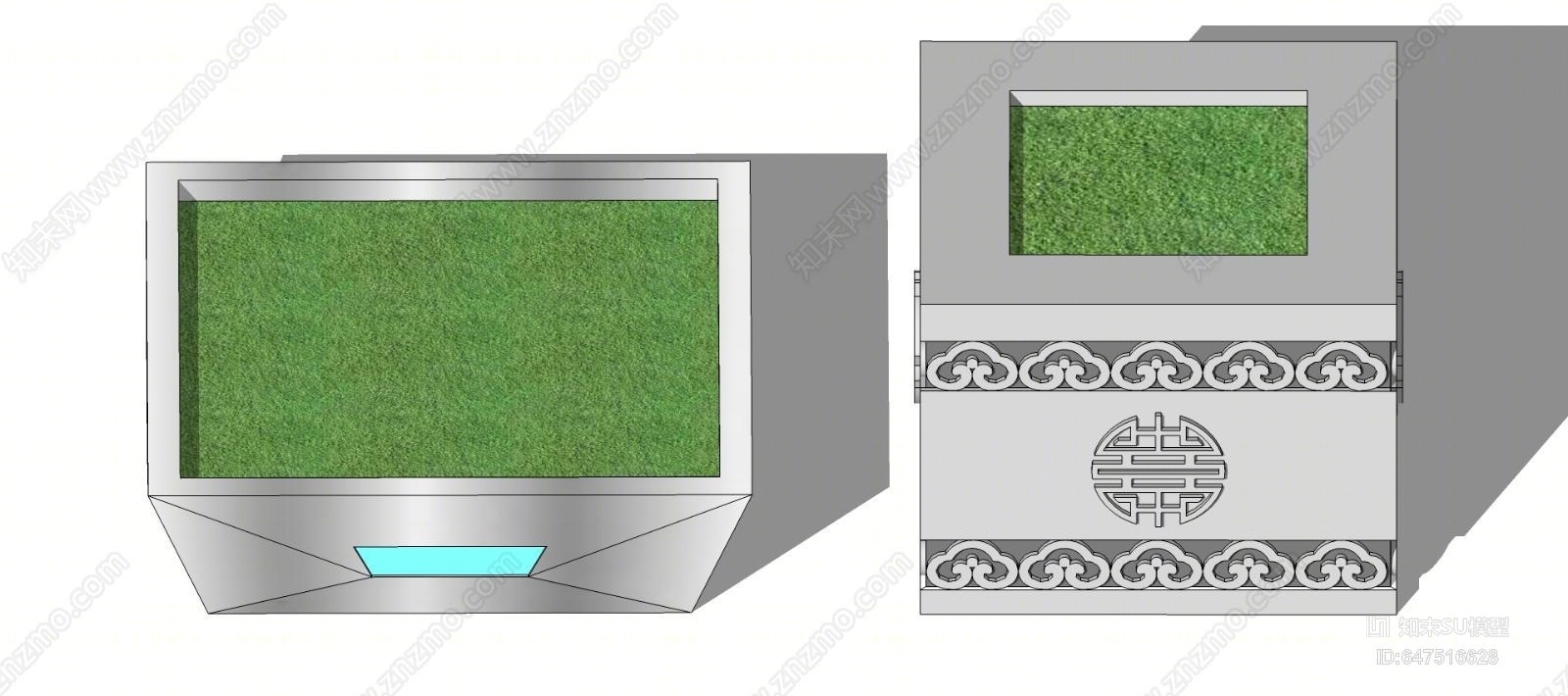 现代方形树池SU模型下载【ID:647516628】