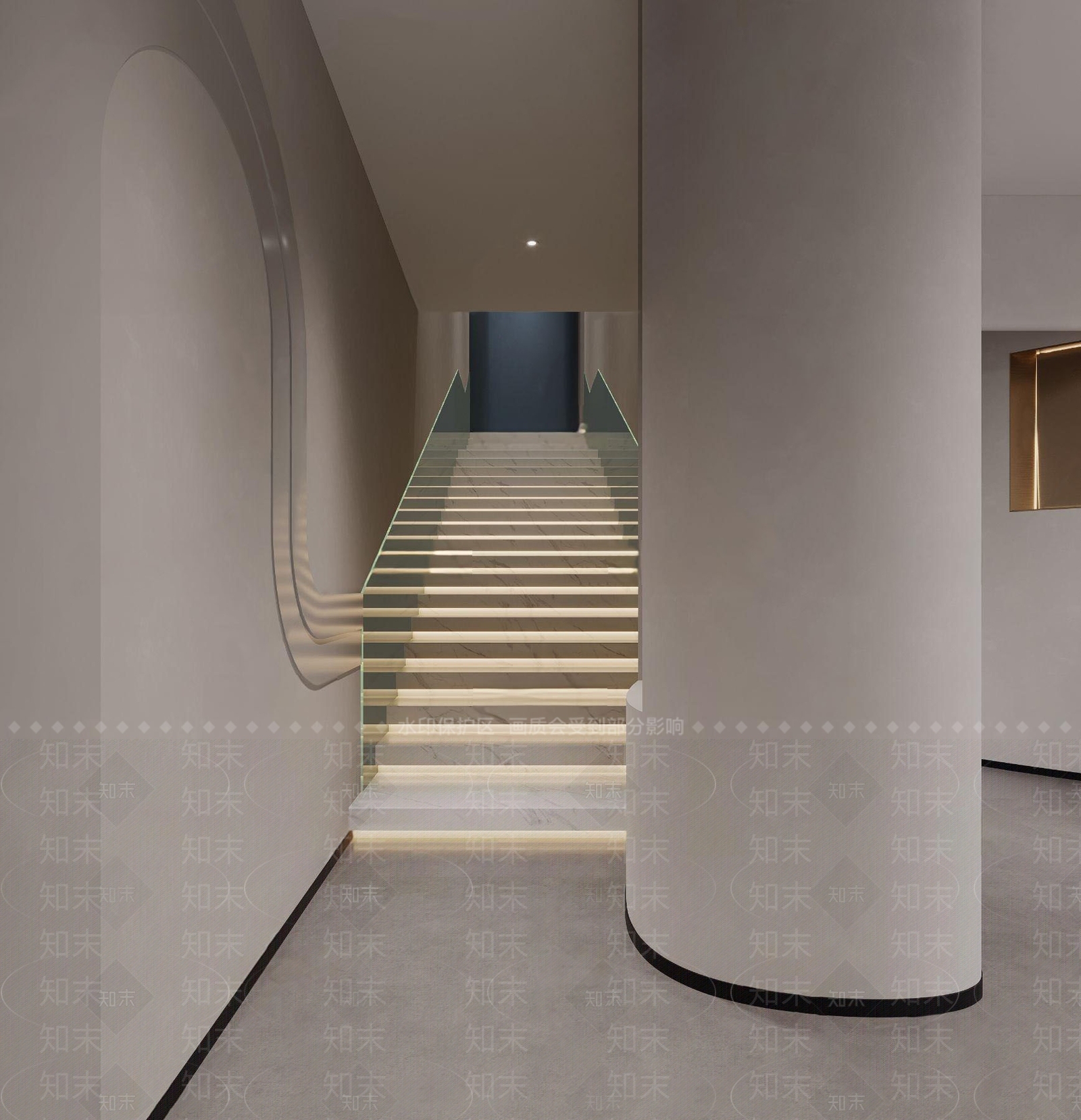 现代美容院楼梯间3D模型下载【ID:1124136046】
