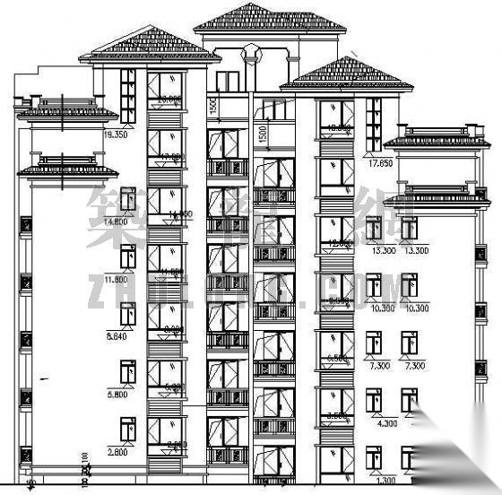 某小康住宅楼建筑施工方案cad施工图下载【ID:149855170】