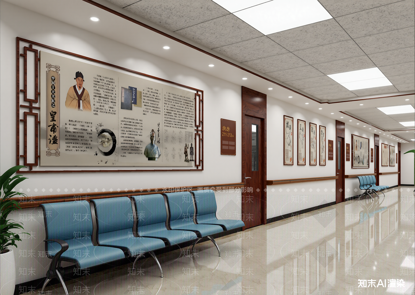 新中式走廊3D模型下载【ID:1214677903】