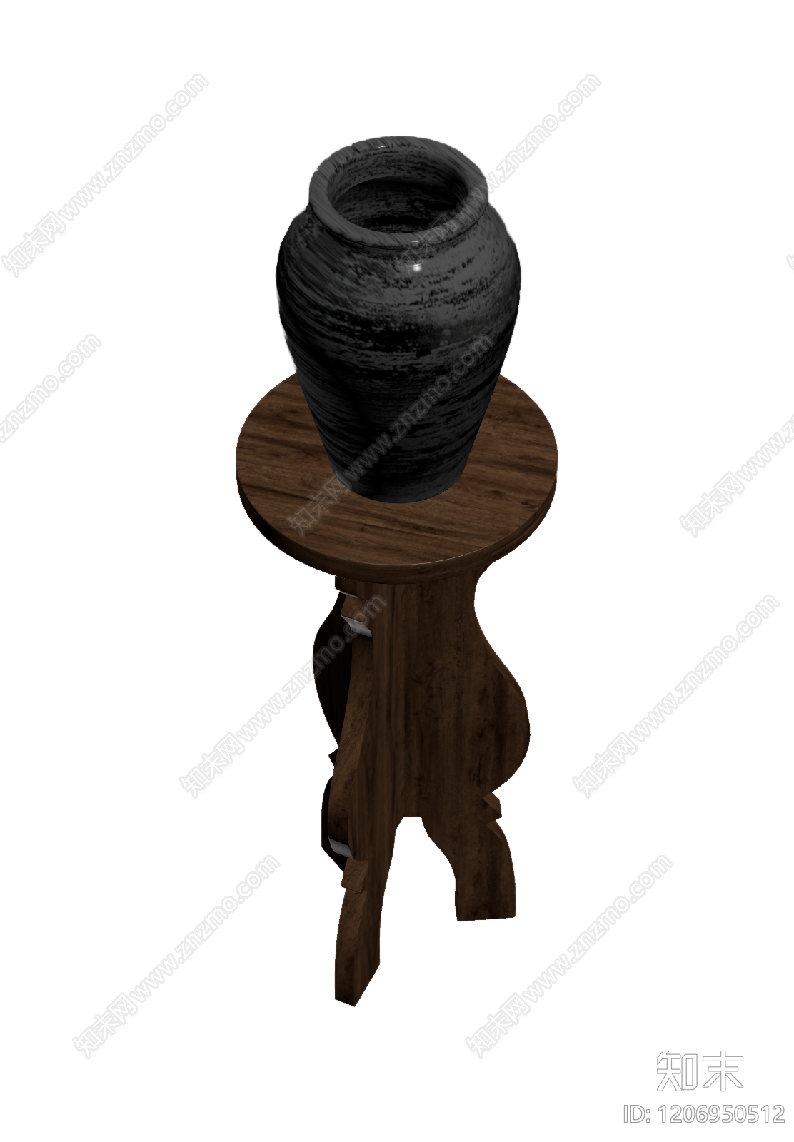 花瓶与底座组合3D模型下载【ID:1206950512】