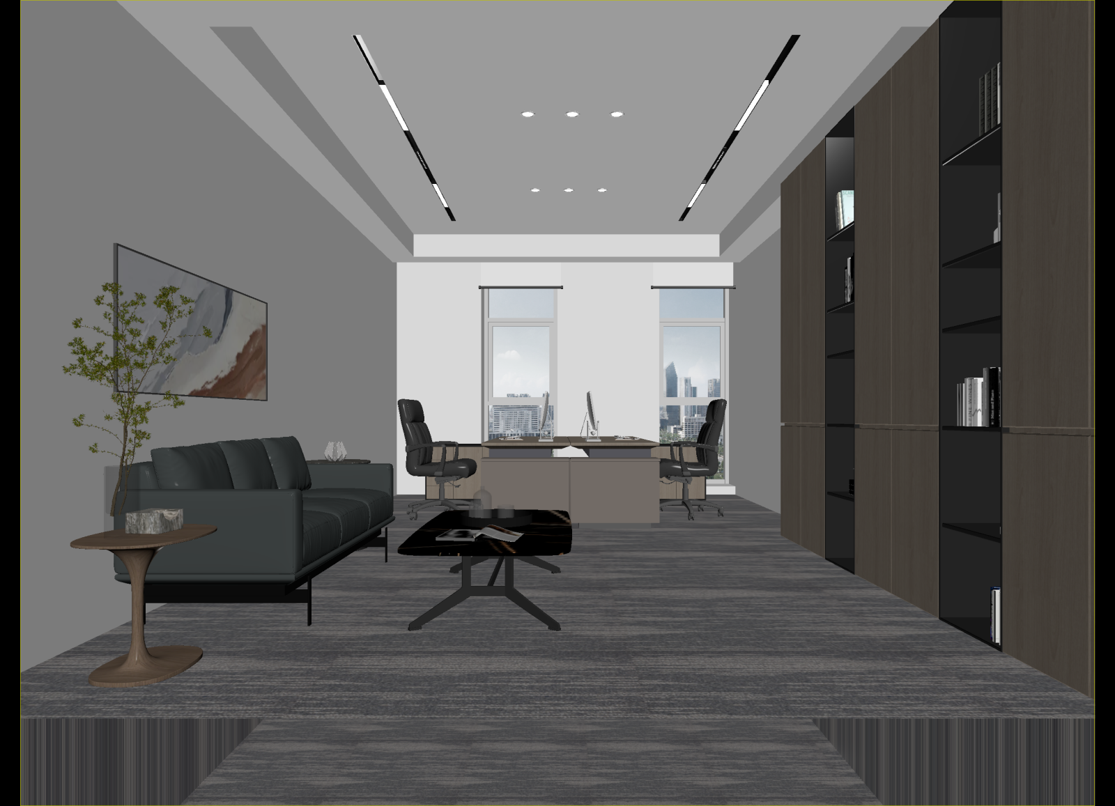 现代办公室3D模型下载【ID:1214558191】