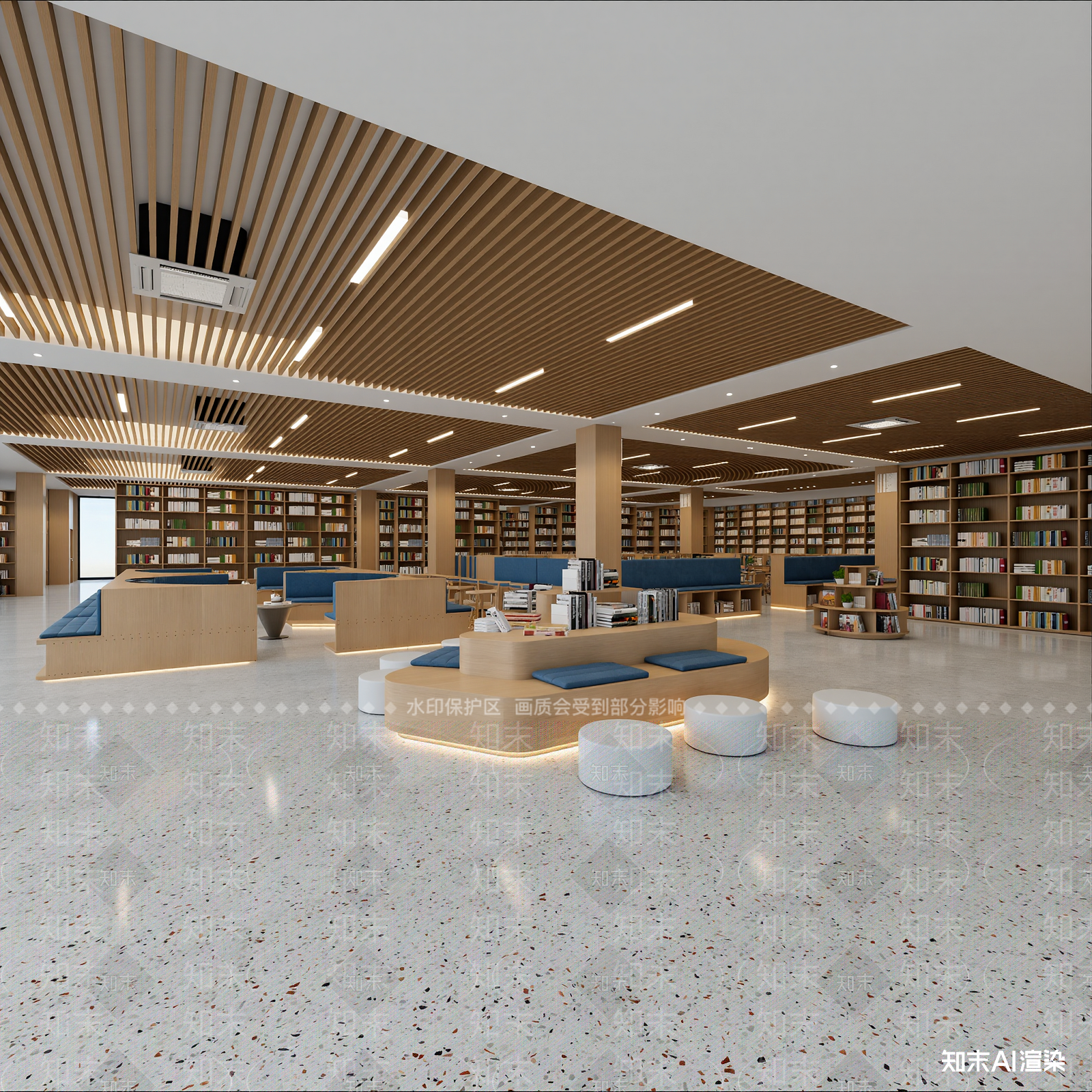 现代图书馆3D模型下载【ID:1214246243】