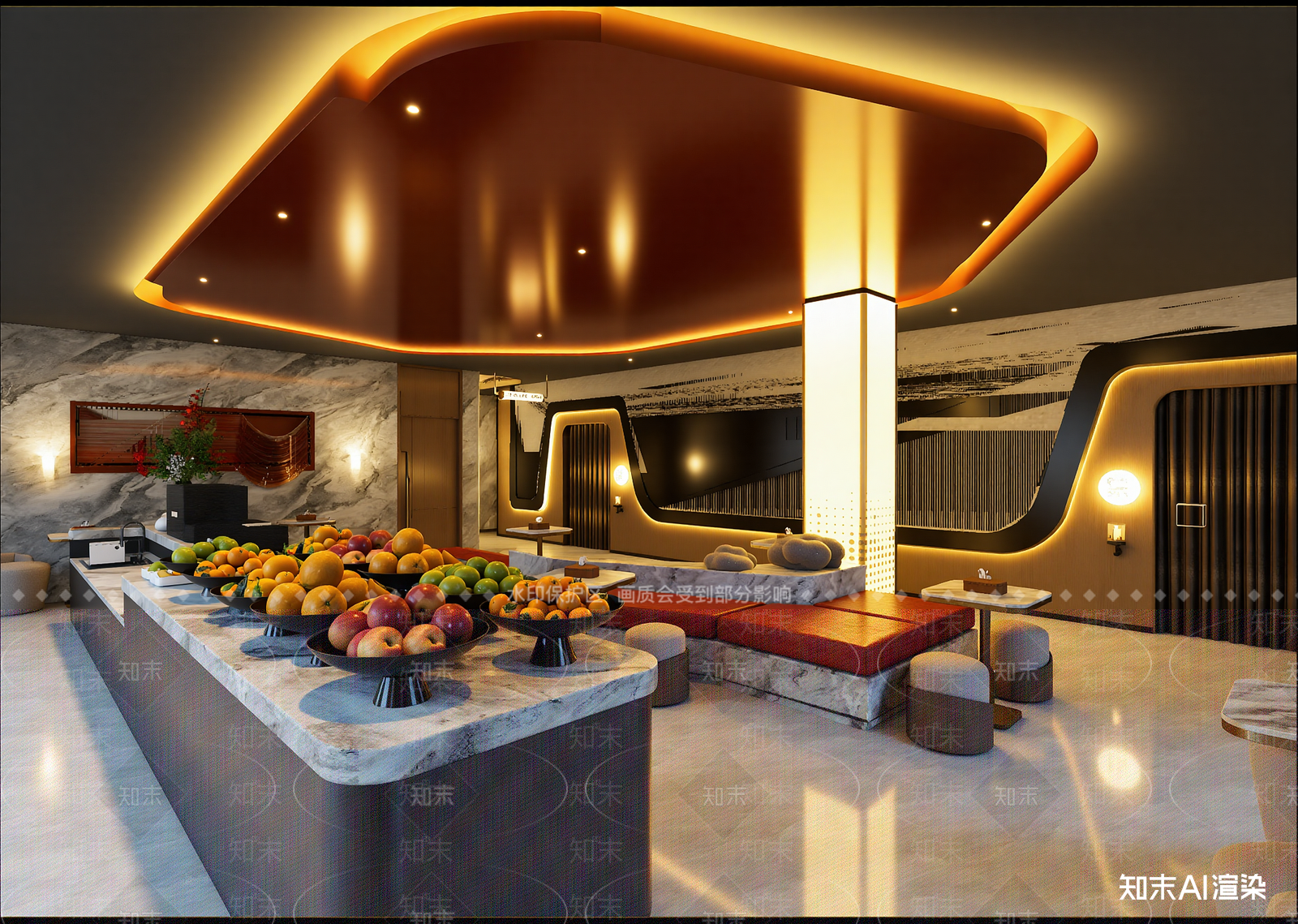 现代酒店大堂3D模型下载【ID:1215000927】