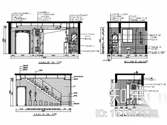 [毕业设计]叠拼欧式双层别墅室内装修图（含方案）cad施工图下载【ID:161683170】