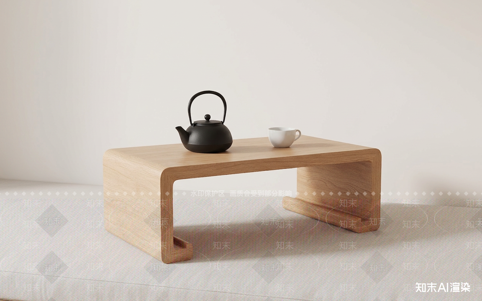 飘窗木质茶桌茶几3D模型下载【ID:1227265748】