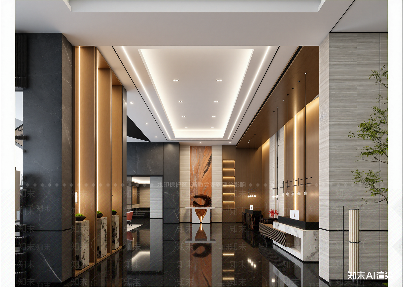酒店大堂3D模型精品下载_3dmax模型_知末网