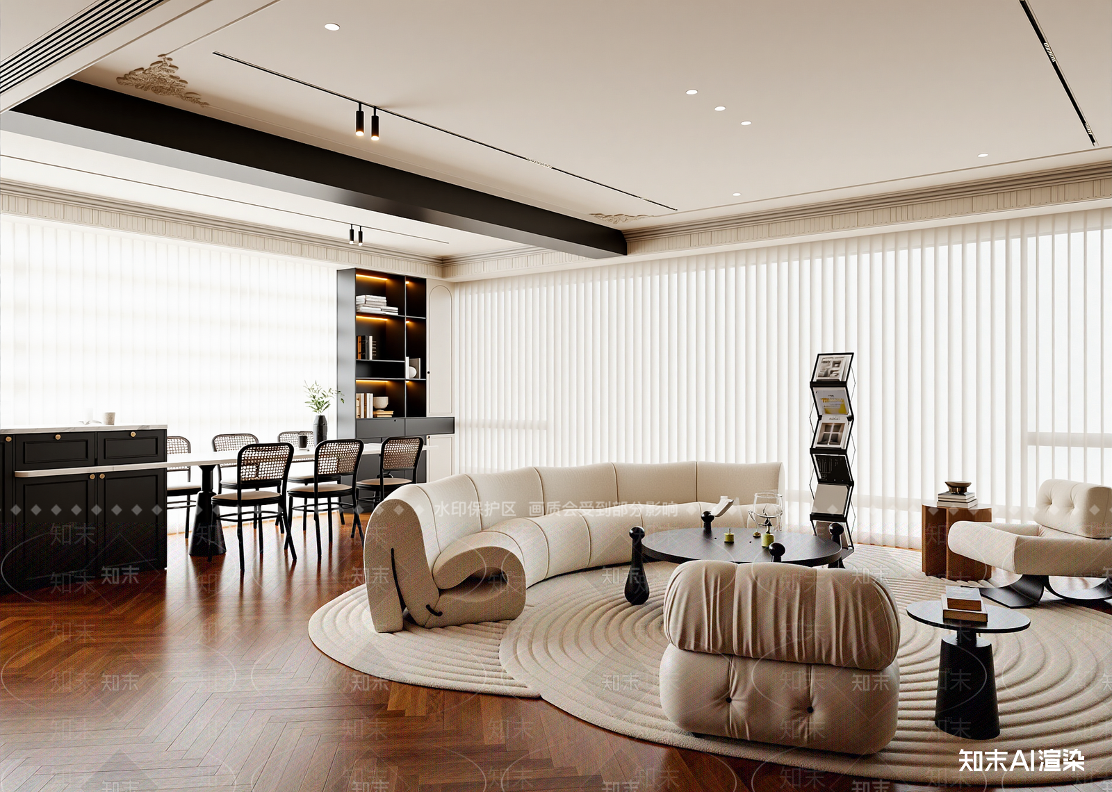 美式客餐厅3D模型下载【ID:1215051972】