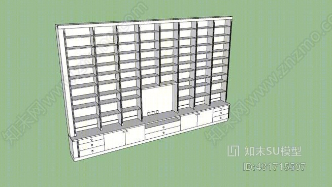 书架SU模型下载【ID:431715507】