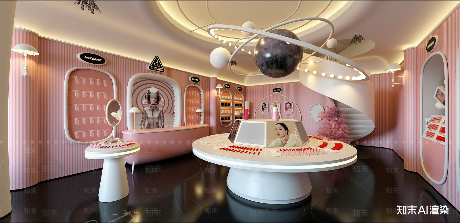 现代美妆店SU模型下载【ID:1215972022】