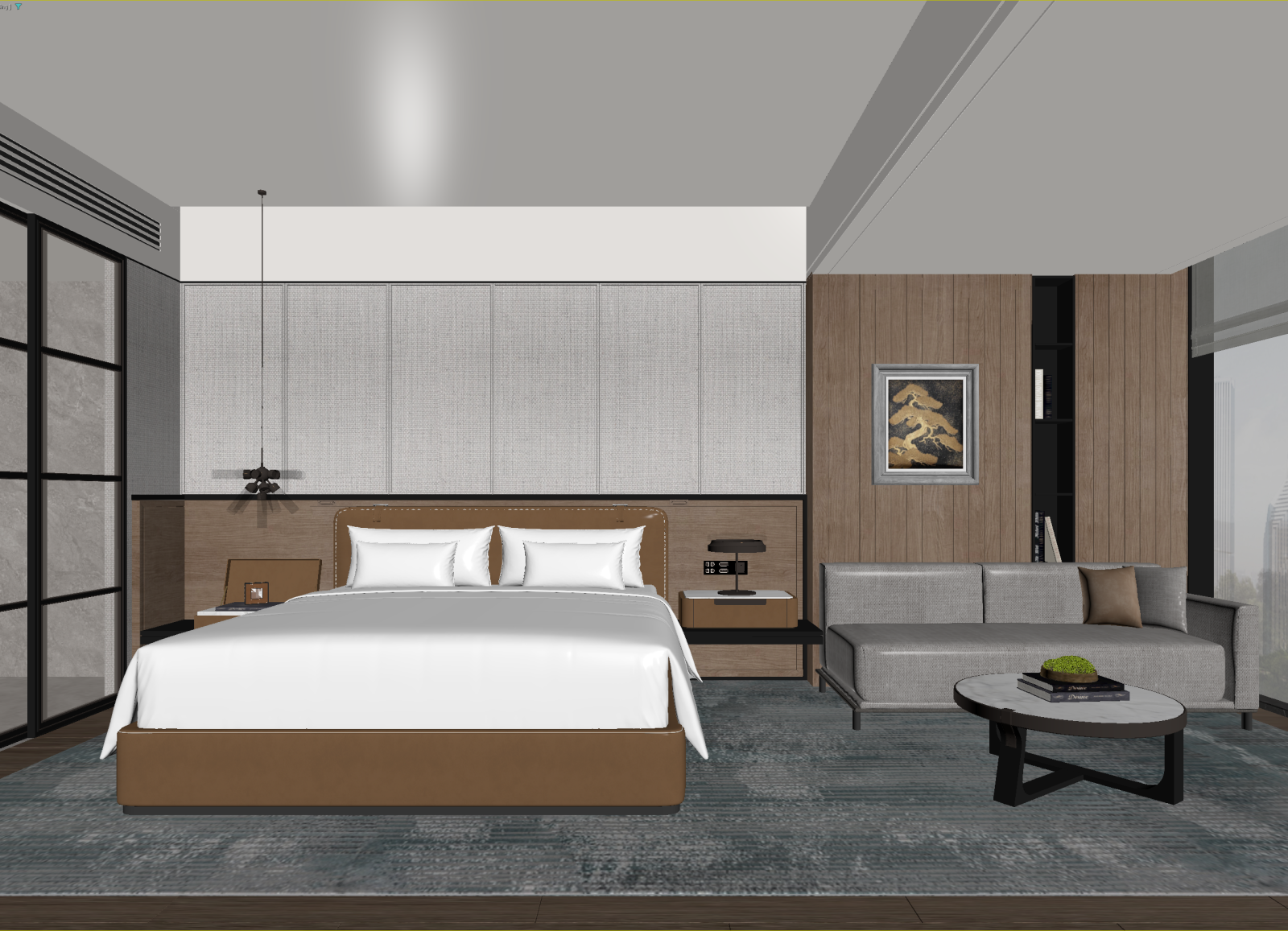 现代酒店客房3D模型下载【ID:1214788525】
