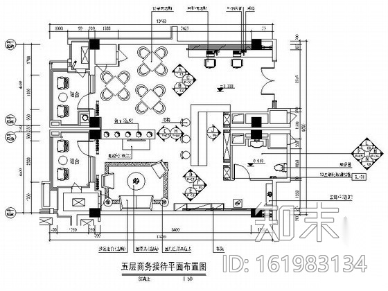 [天津]某豪华酒店商务接待厅内装修图cad施工图下载【ID:161983134】