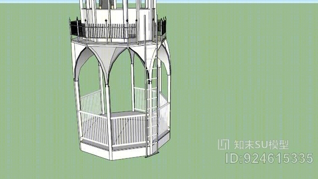 哥特式凉亭SU模型下载【ID:924615335】