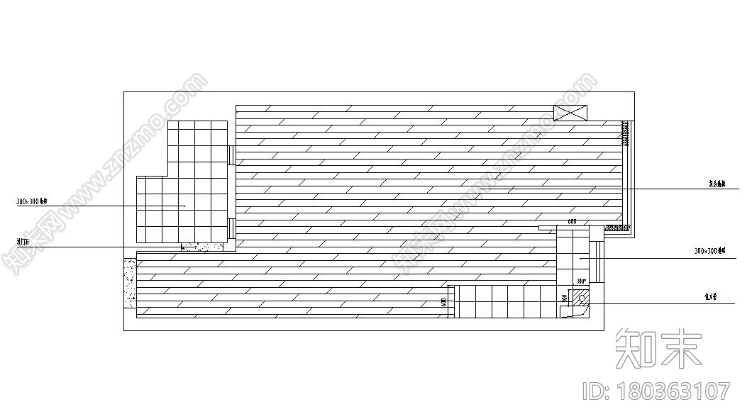 北欧风格公寓一居室住宅装修施工图设计施工图下载【ID:180363107】