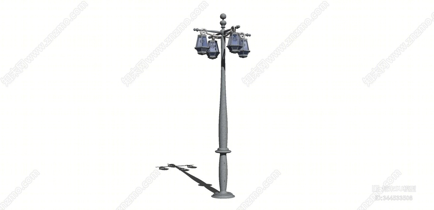 欧式景观路灯SU模型下载【ID:344533508】