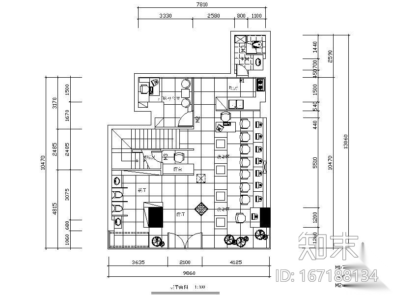 [沈阳]某装饰公司家装店面装修图cad施工图下载【ID:167188134】