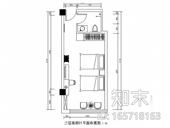 [山东]精装现代风格员工宿舍装修施工图cad施工图下载【ID:165718163】