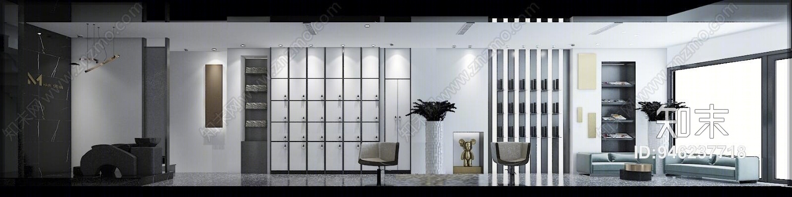现代美发店3D模型下载【ID:946237718】