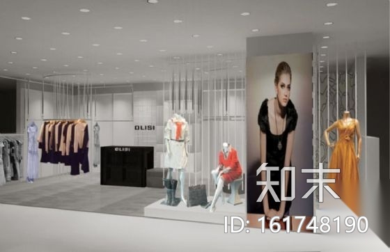 [常熟]某品牌服装专卖店室内装修图（含效果）cad施工图下载【ID:161748190】