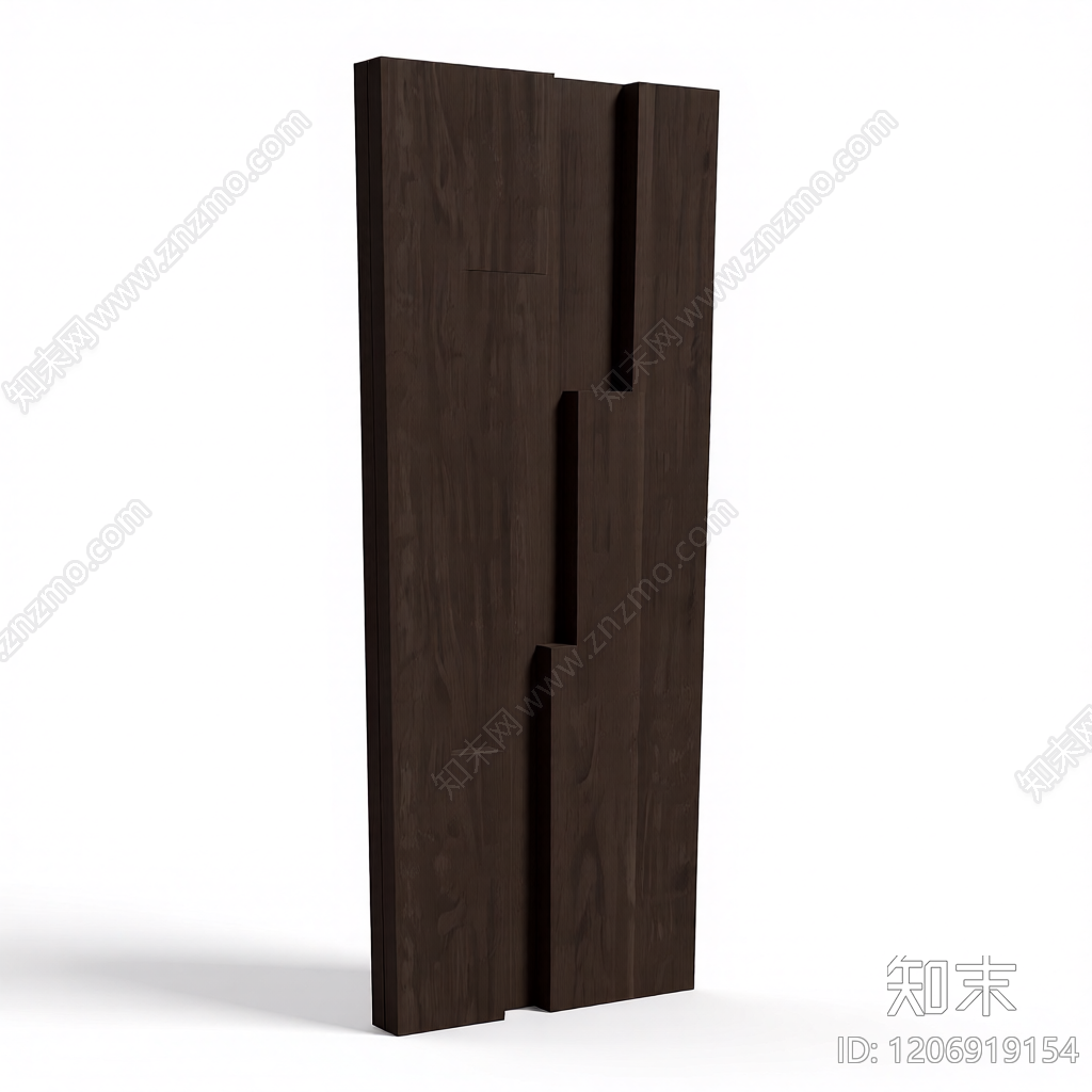 深色木纹隔断板3D模型下载【ID:1206919154】