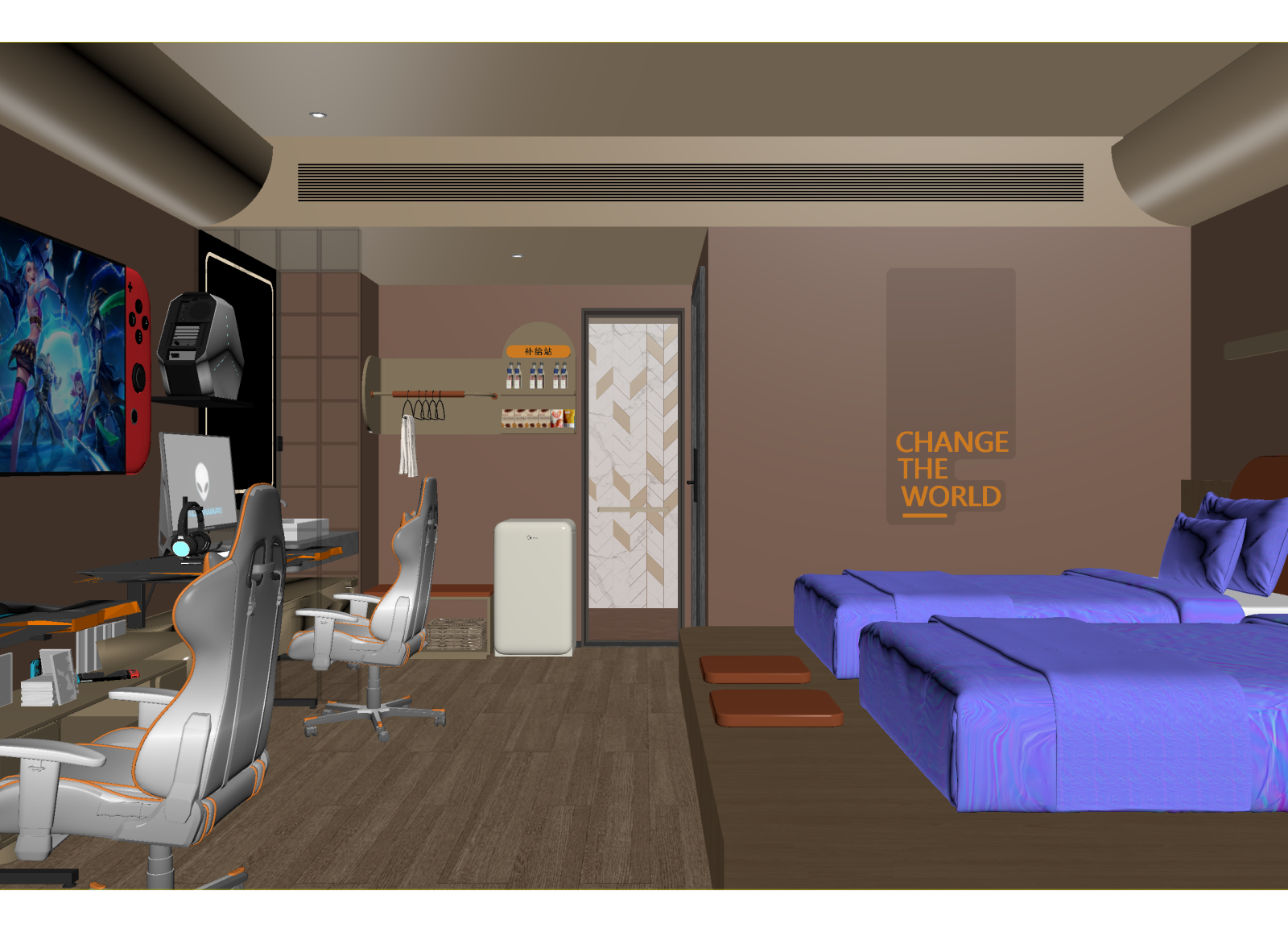 现代电竞房3D模型下载【ID:1214849024】