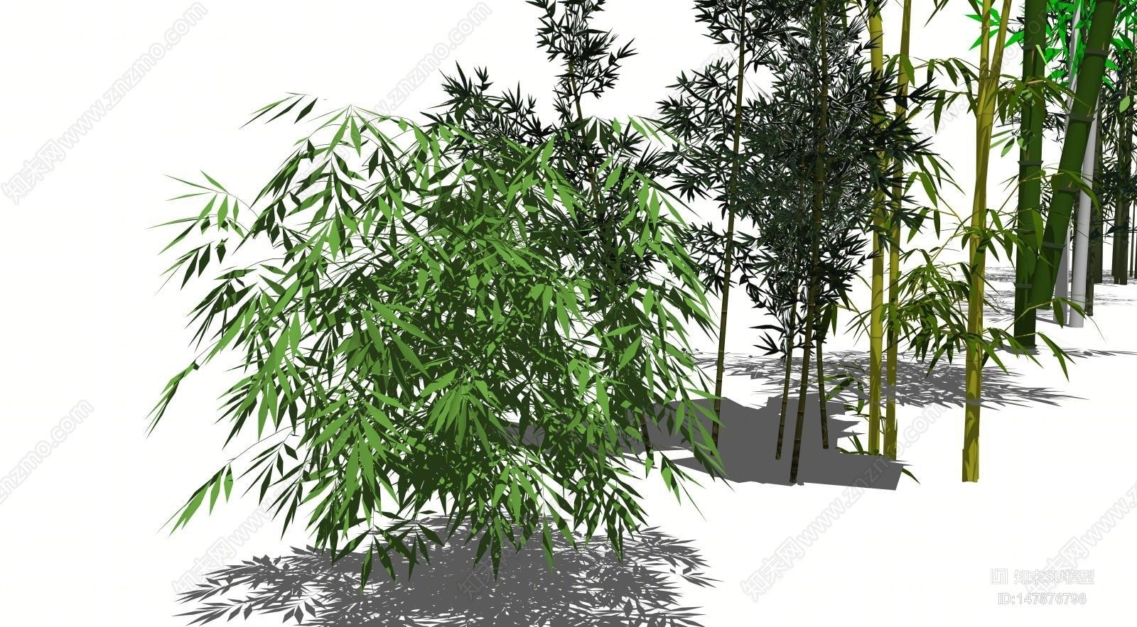 新中式竹元素植物竹子SU模型下载【ID:147876798】