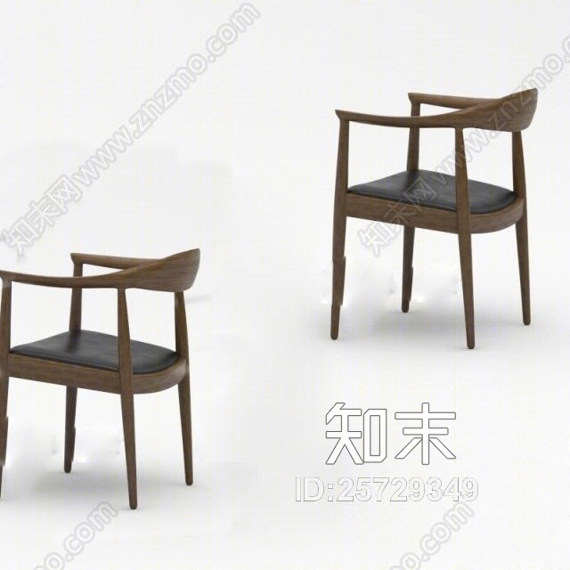中式实木单椅圈椅3D模型下载【ID:25729349】