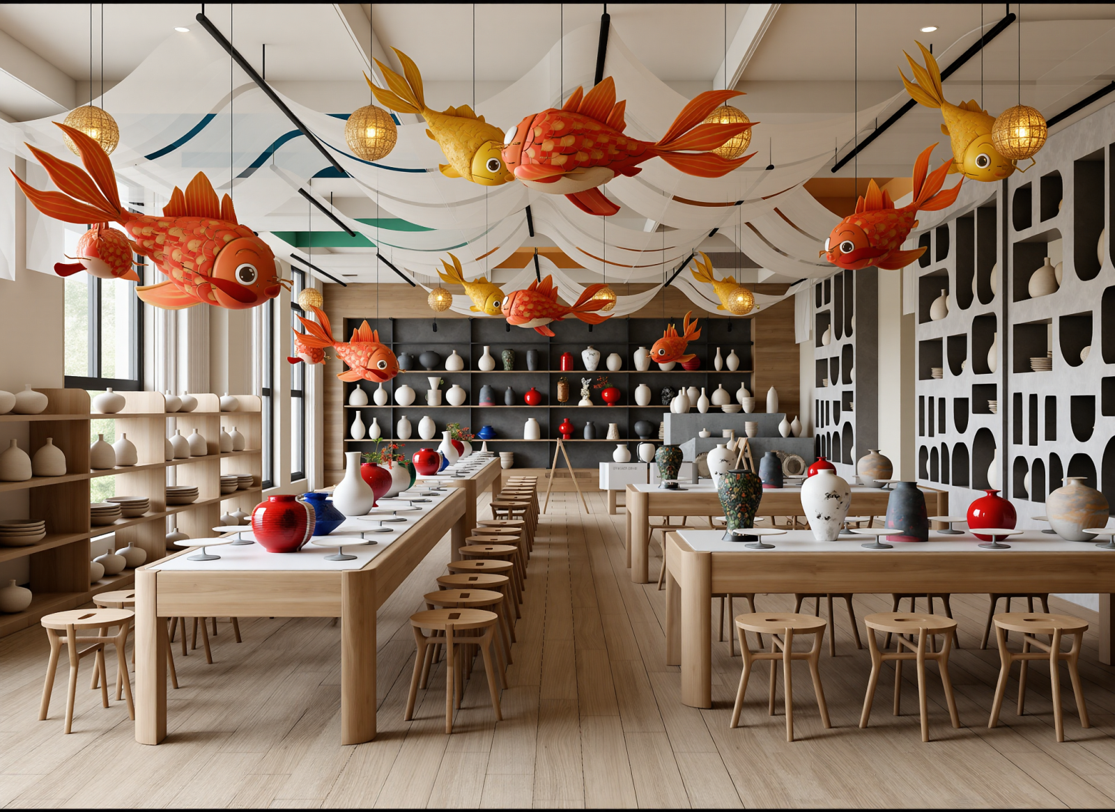 现代陶瓷展厅3D模型下载【ID:1215154750】