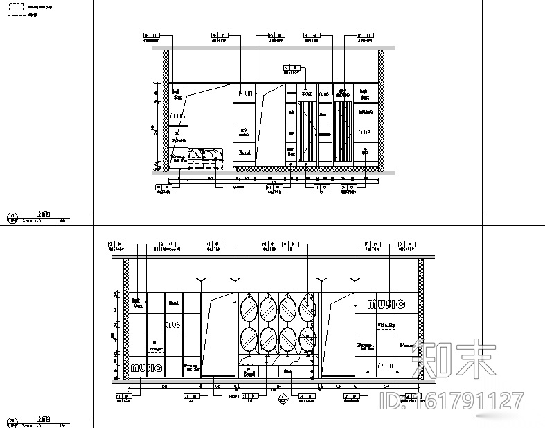 [四川]weclub酒吧空间设计施工图cad施工图下载【ID:161791127】