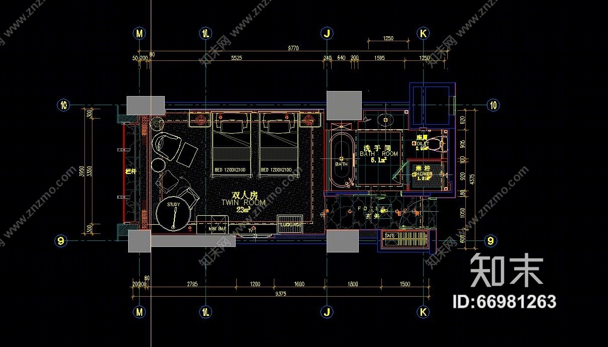 郑中-CCD苏州铂尔曼酒店样板间施工图下载【ID:66981263】