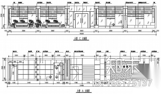 酒店大堂施工图.rarcad施工图下载【ID:166175137】