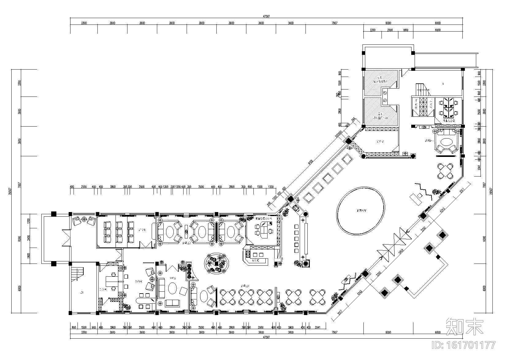 [江西]733㎡现代售楼中心室内装饰施工图cad施工图下载【ID:161701177】