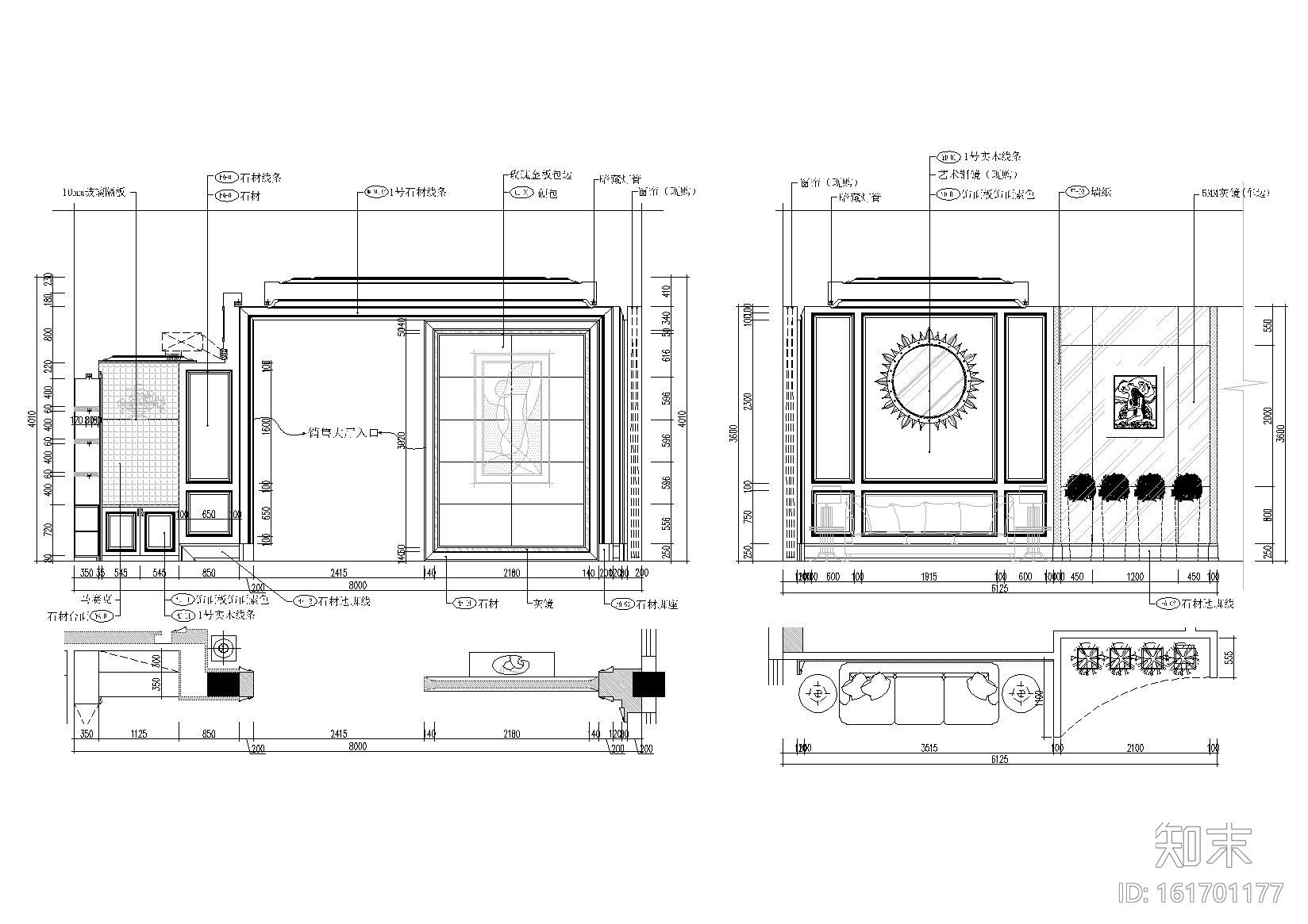 [江西]733㎡现代售楼中心室内装饰施工图cad施工图下载【ID:161701177】