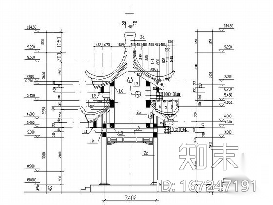 [古建]重檐六角亭施工图cad施工图下载【ID:167247191】