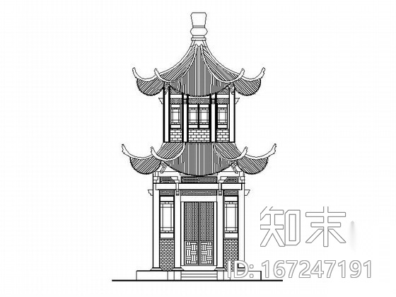 [古建]重檐六角亭施工图cad施工图下载【ID:167247191】