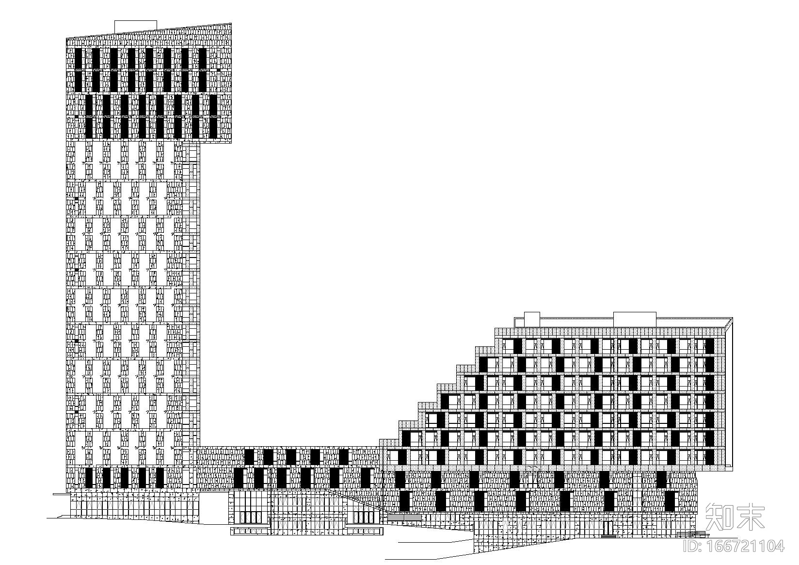 成都二十五层核心筒结构办公建筑项目施工图cad施工图下载【ID:166721104】